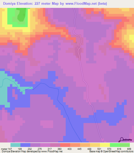 Domiya,Guinea Elevation Map