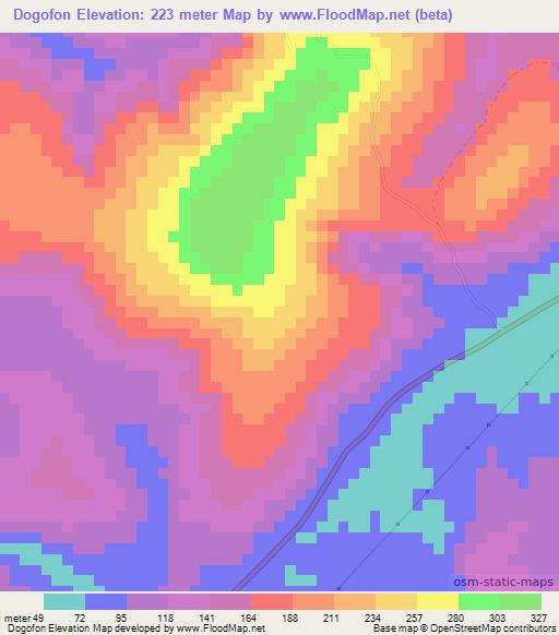 Dogofon,Guinea Elevation Map