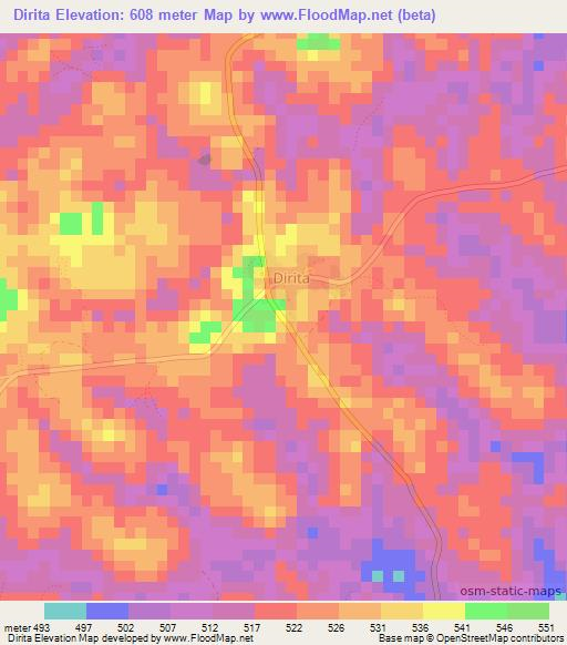 Dirita,Guinea Elevation Map