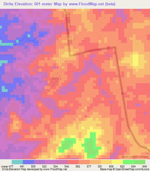 Dirita,Guinea Elevation Map