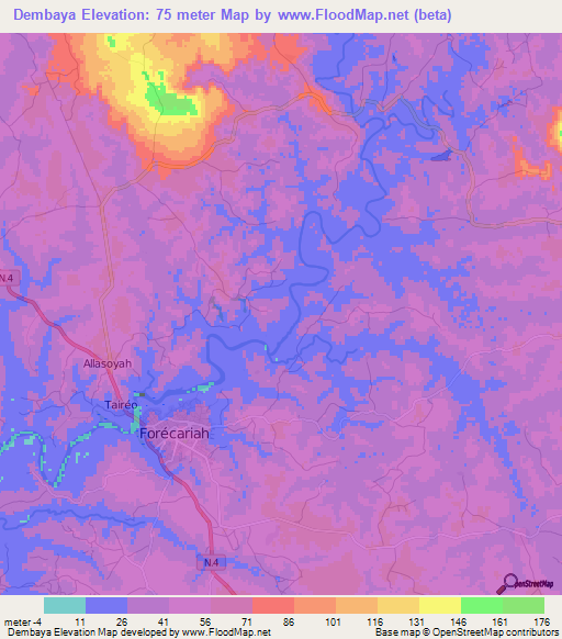 Dembaya,Guinea Elevation Map