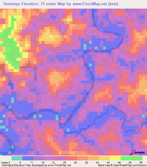 Dembaya,Guinea Elevation Map