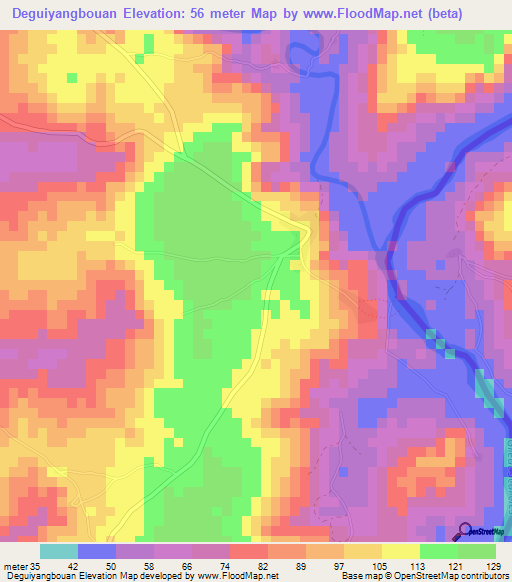 Deguiyangbouan,Guinea Elevation Map