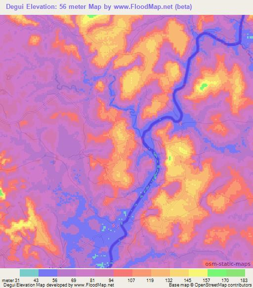 Degui,Guinea Elevation Map