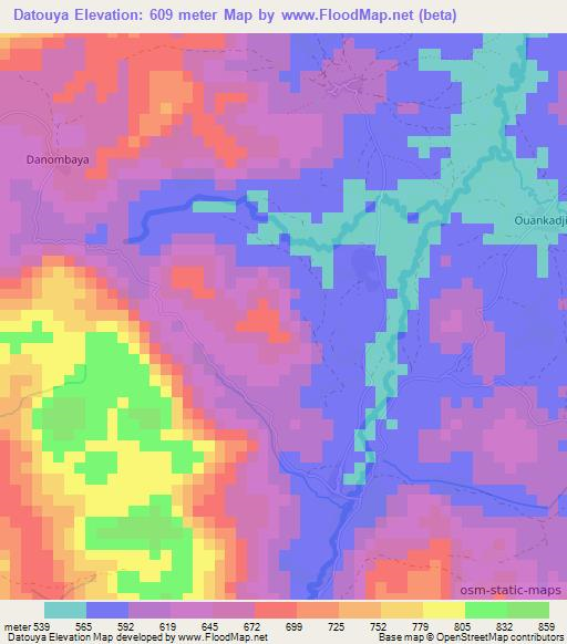 Datouya,Guinea Elevation Map