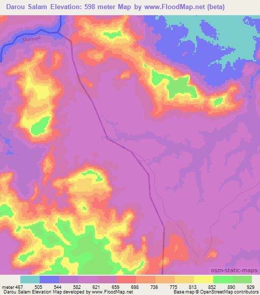 Darou Salam,Guinea Elevation Map