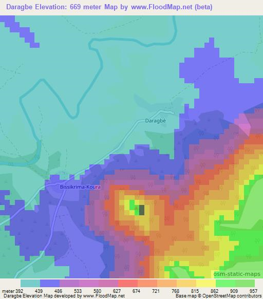 Daragbe,Guinea Elevation Map