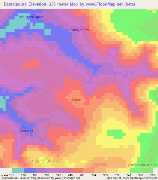 Dantalaoura,Guinea Elevation Map