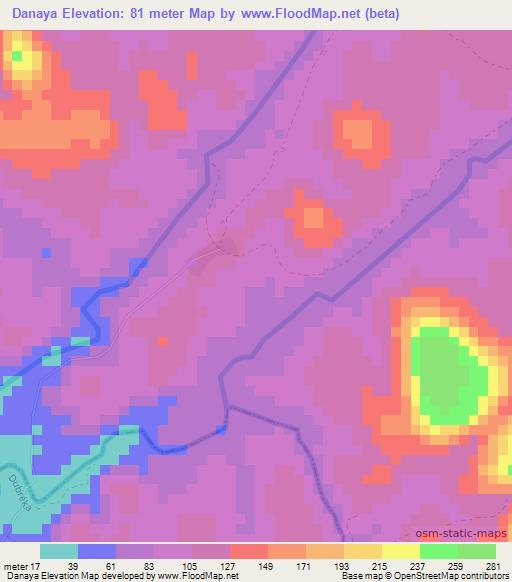 Danaya,Guinea Elevation Map