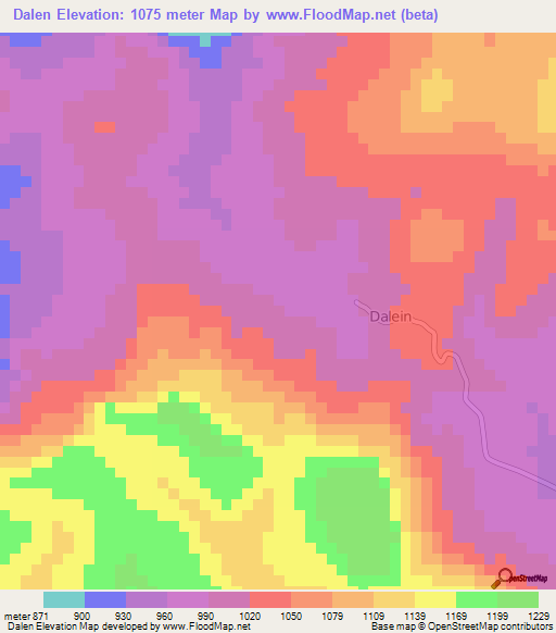 Dalen,Guinea Elevation Map