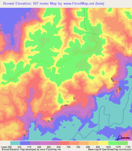 Browal,Guinea Elevation Map