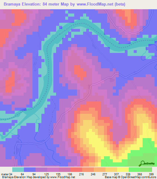 Bramaya,Guinea Elevation Map