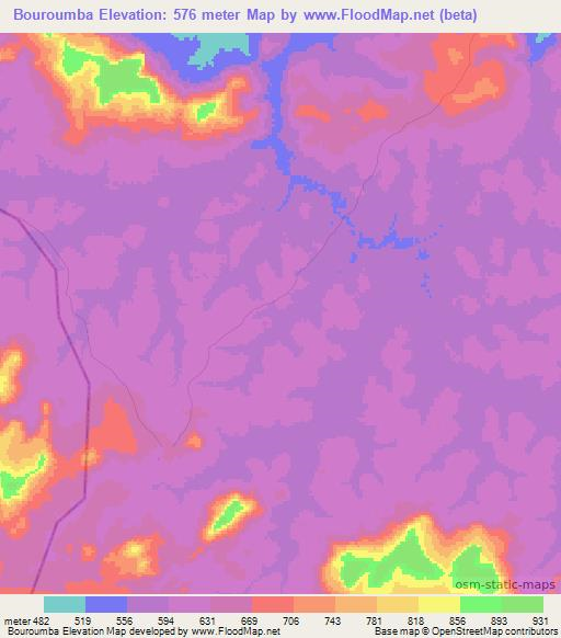 Bouroumba,Guinea Elevation Map