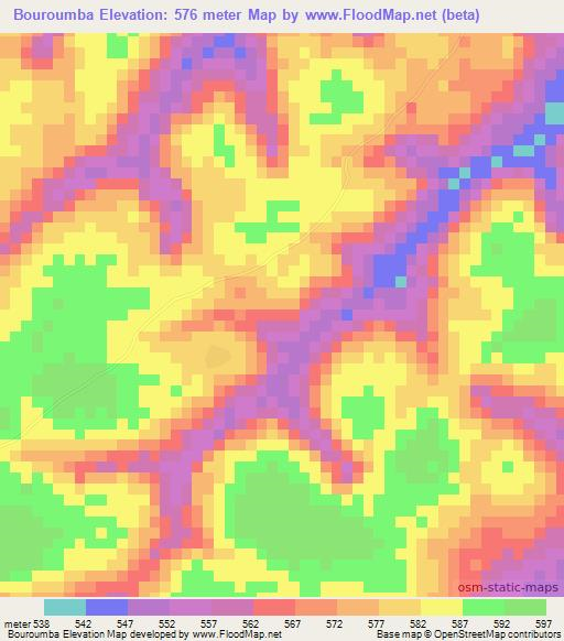 Bouroumba,Guinea Elevation Map