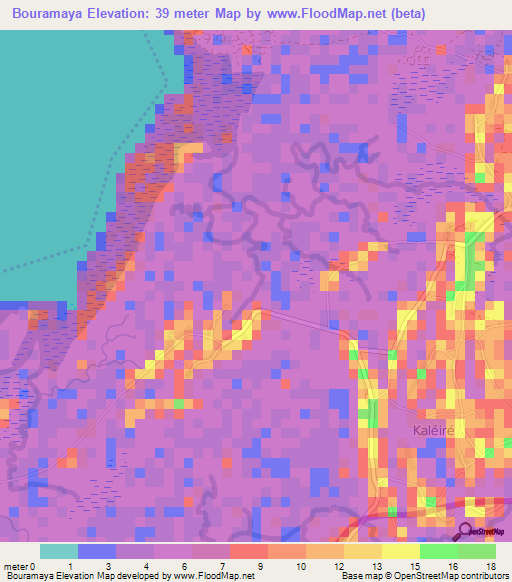 Bouramaya,Guinea Elevation Map