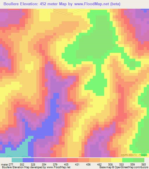 Boullere,Guinea Elevation Map