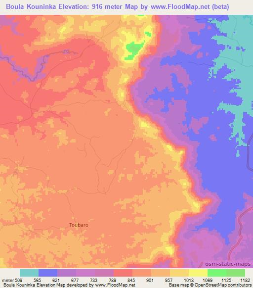 Boula Kouninka,Guinea Elevation Map