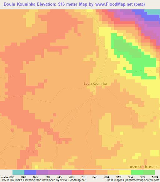 Boula Kouninka,Guinea Elevation Map