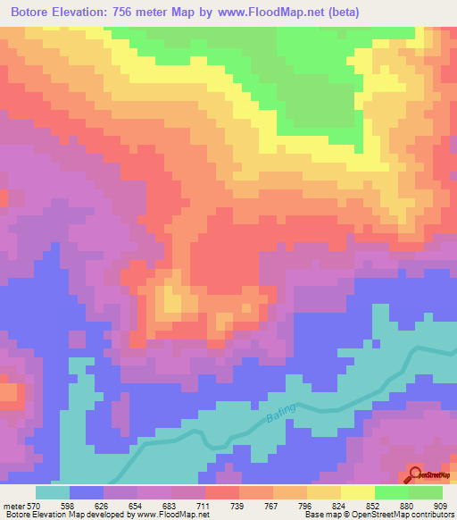 Botore,Guinea Elevation Map