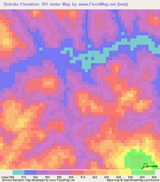 Bohoko,Guinea Elevation Map