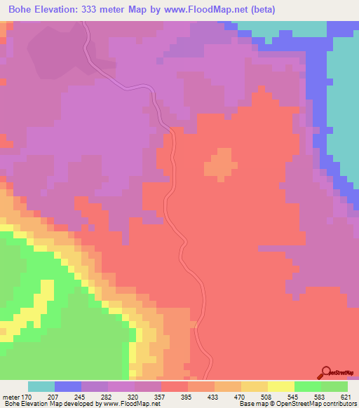 Bohe,Guinea Elevation Map