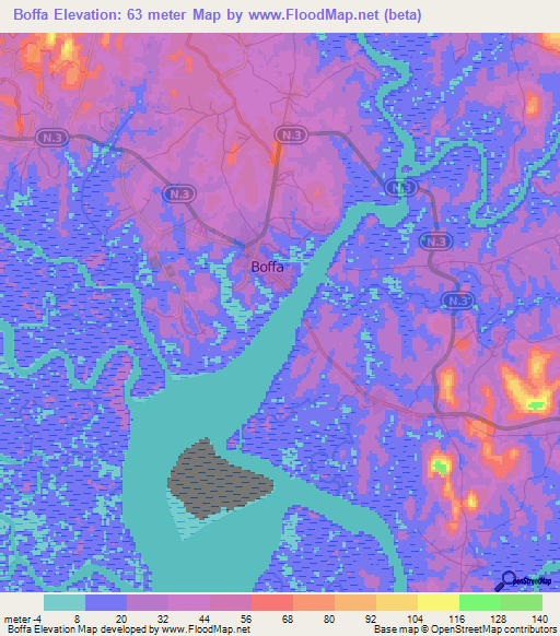 Boffa,Guinea Elevation Map