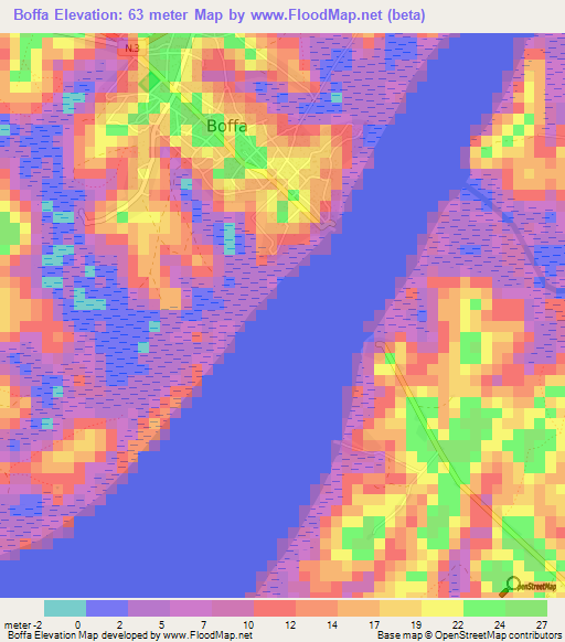 Boffa,Guinea Elevation Map