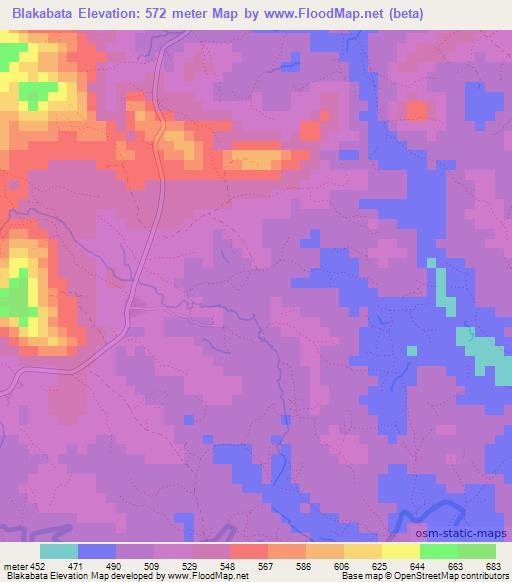 Blakabata,Guinea Elevation Map