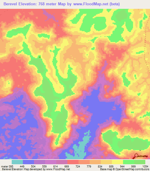 Berevel,Guinea Elevation Map