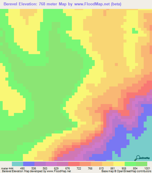 Berevel,Guinea Elevation Map