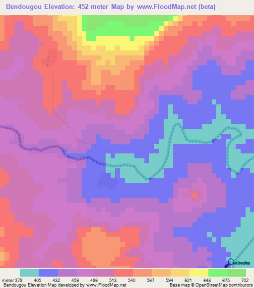 Bendougou,Guinea Elevation Map