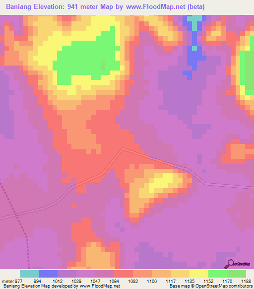 Baniang,Guinea Elevation Map