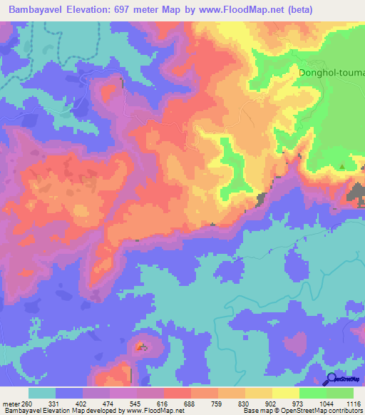 Bambayavel,Guinea Elevation Map