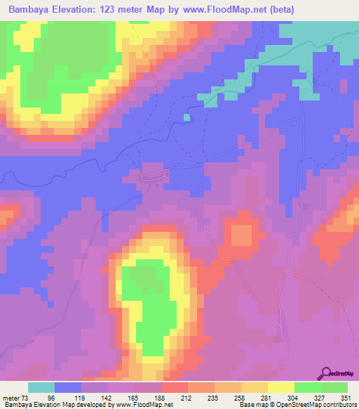 Bambaya,Guinea Elevation Map