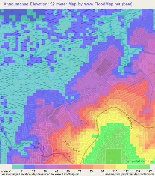 Ansoumanya,Guinea Elevation Map