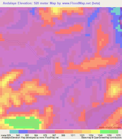 Andalaye,Guinea Elevation Map