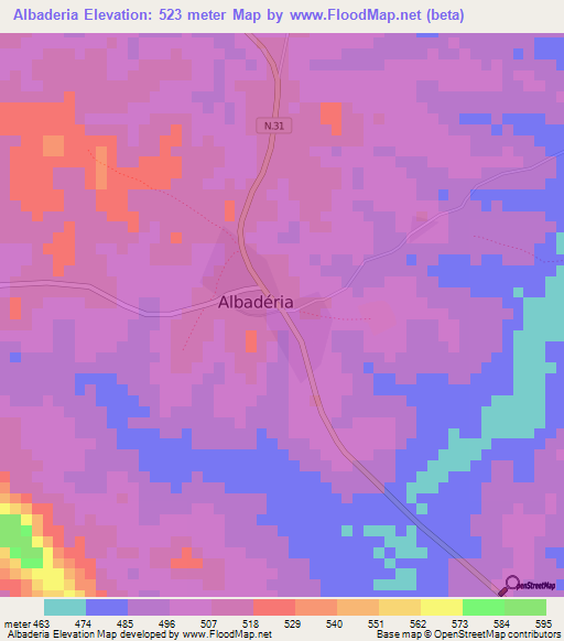 Albaderia,Guinea Elevation Map