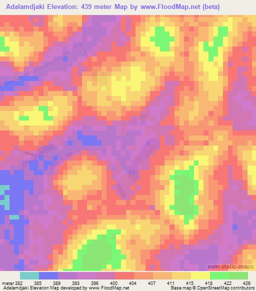 Adalamdjaki,Guinea Elevation Map