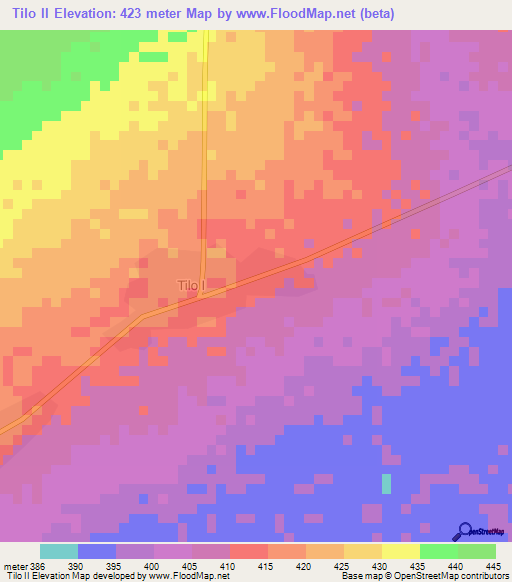 Tilo II,Chad Elevation Map