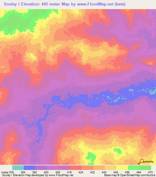 Souley I,Chad Elevation Map