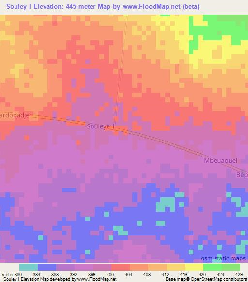Souley I,Chad Elevation Map