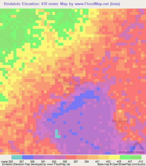 Sindalolo,Chad Elevation Map