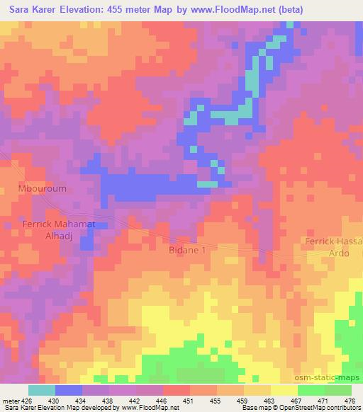Sara Karer,Chad Elevation Map