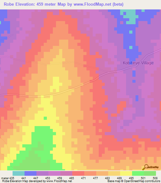 Robe,Chad Elevation Map