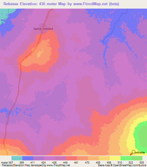 Rekassa,Chad Elevation Map