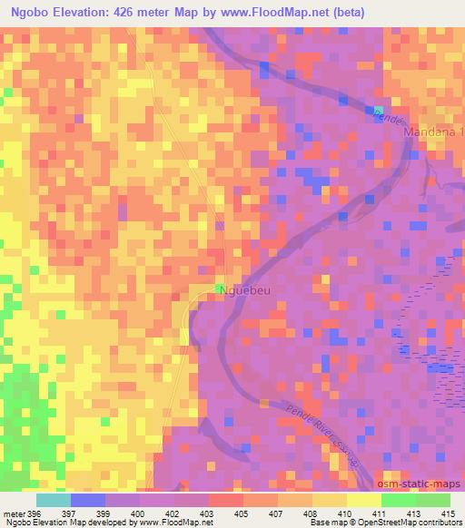 Ngobo,Chad Elevation Map