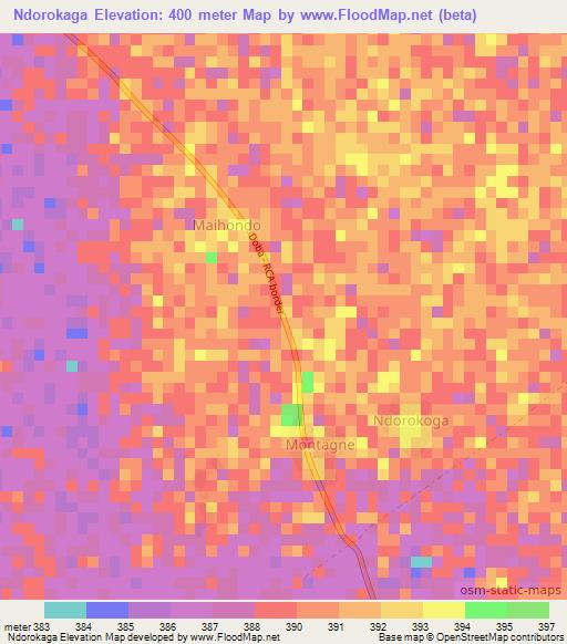 Ndorokaga,Chad Elevation Map