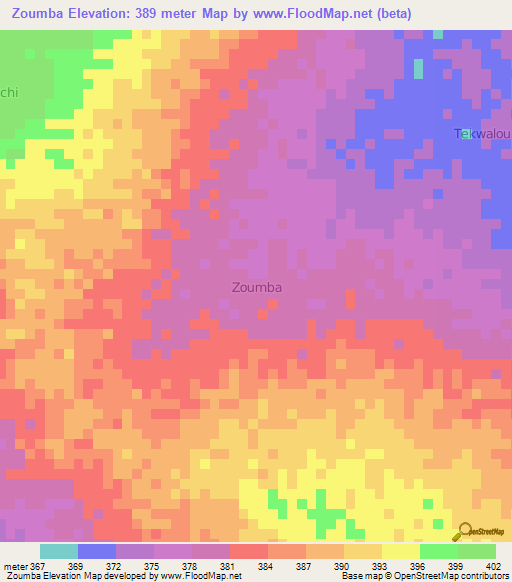 Zoumba,Niger Elevation Map