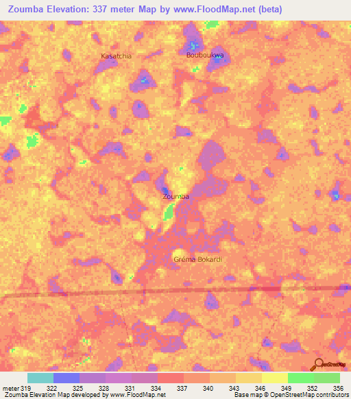 Zoumba,Niger Elevation Map