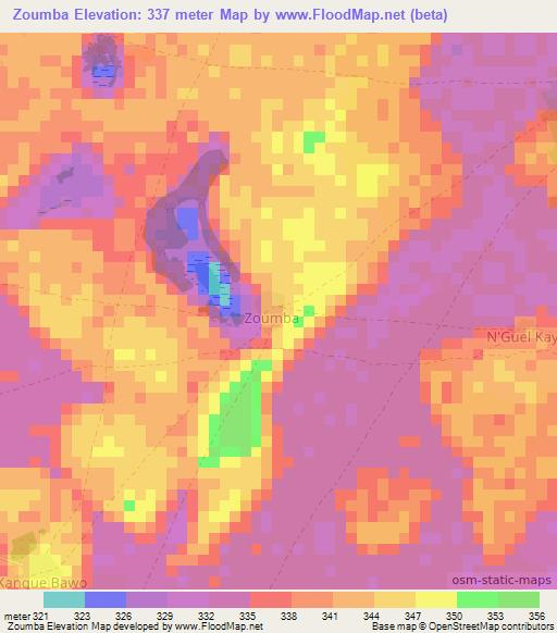 Zoumba,Niger Elevation Map